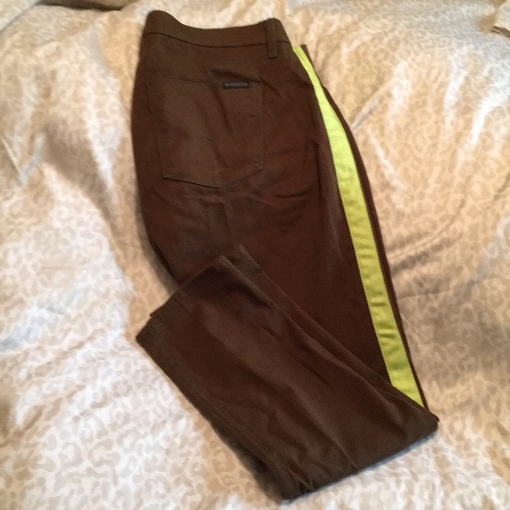 Hudson tuxedo Loulou capris!! Olive with lime, 30